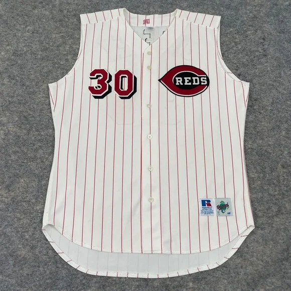 VTG Russell Athletic Ken Griffey Jr Cincinnati Reds Jersey Vest #30 Men's 48 - Picture 1 of 9